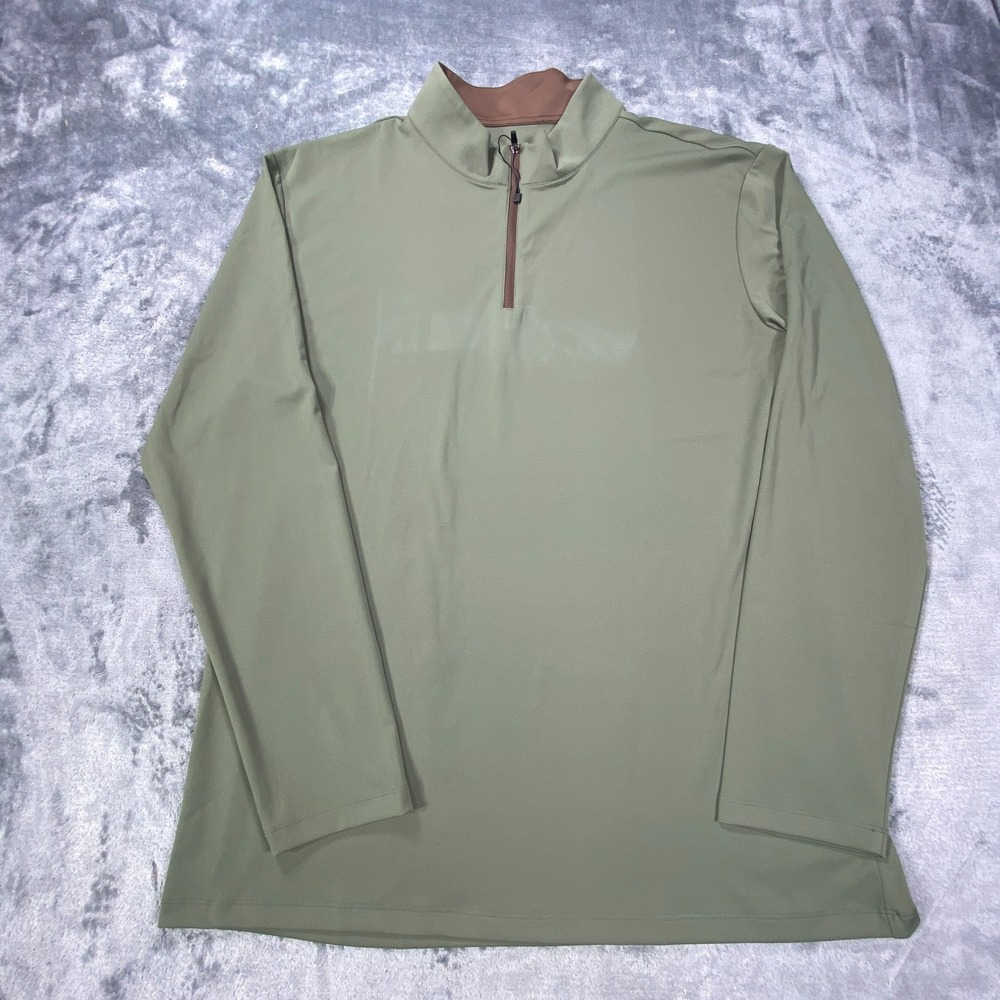 FIOBOC Sweatshirt Mens XL 1/4 Zip Green Pullover Performance Athletic Shirt NWOT